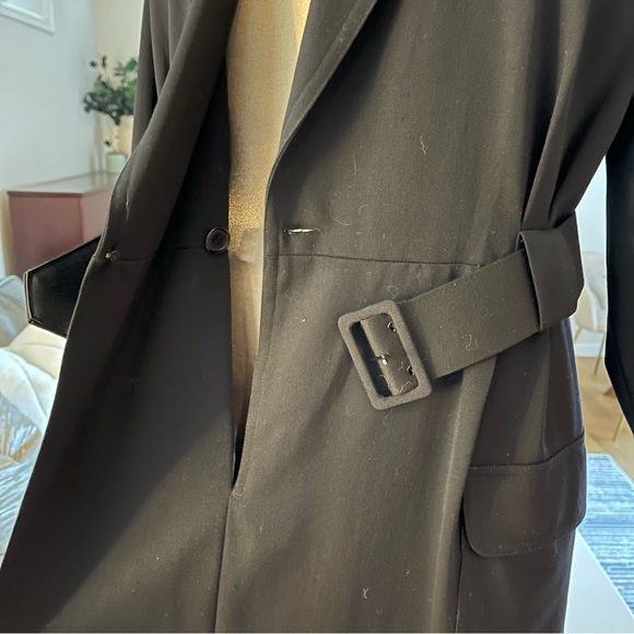 VTG Nordstrom Town Square Long Sleeve Belted Black Midi Dress, Size 8 - Picture 9 of 15